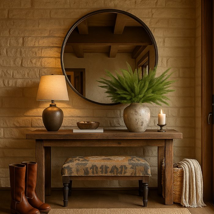 rustic mirror entry